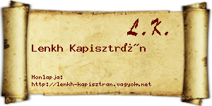 Lenkh Kapisztrán névjegykártya